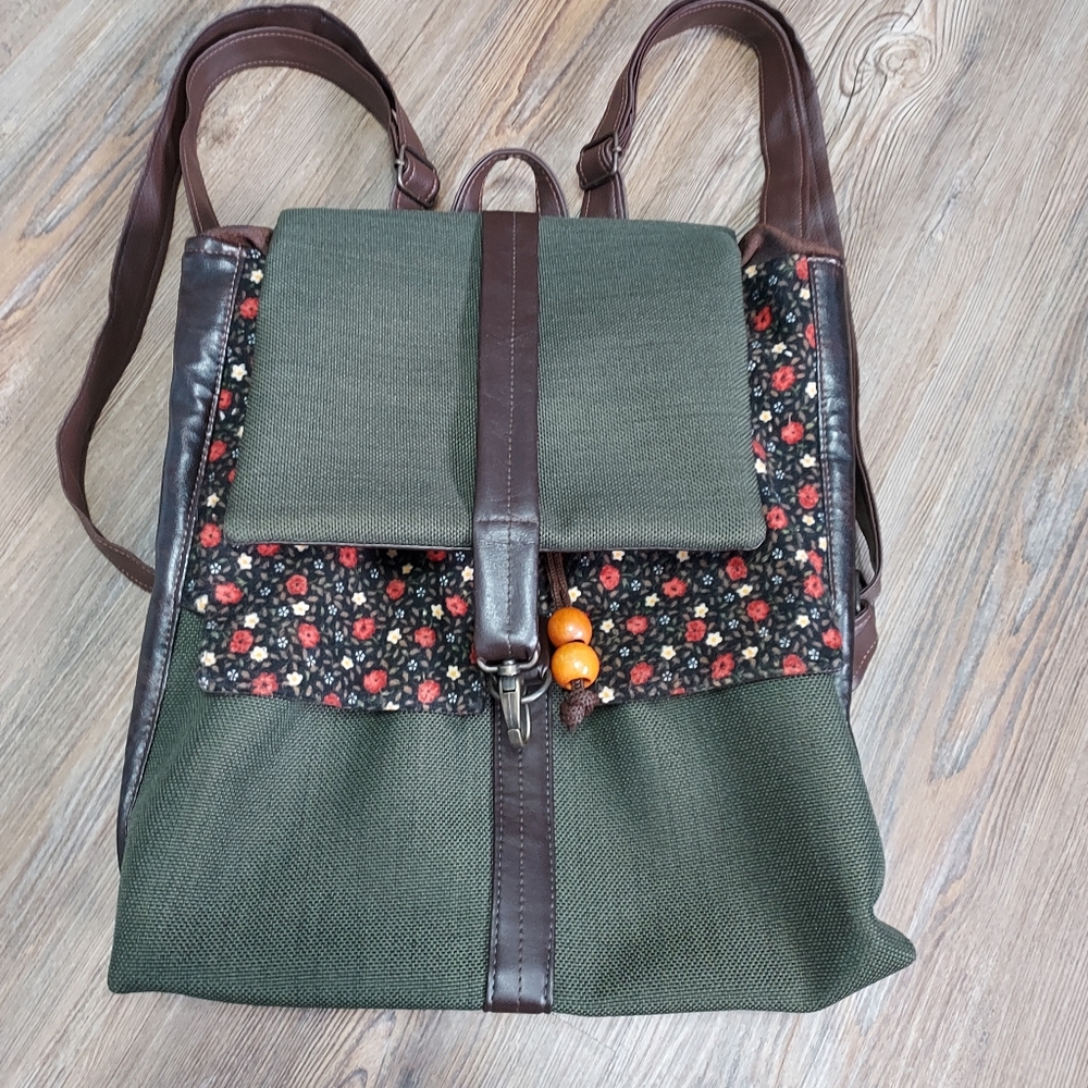 Ayşe Teyze'nin Çantaları / Handmade bag /Backpack Forest Green and Brown